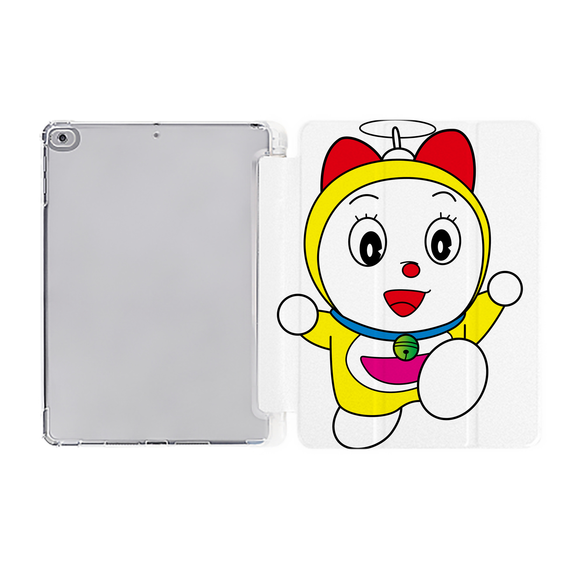 （画像用） ドラえもん ドラミ Doraemon Dorami IPad ケース ペン収納付き 三つ折りスタンド PUレザー×シリコン 対応機種9.5/10.5/10.9インチ